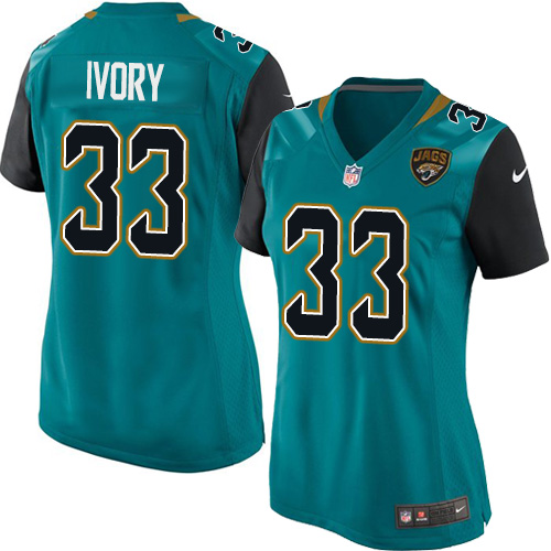 Women's Elite Chris Ivory Nike Jersey Teal Green Home - #33 NFL Jacksonville Jaguars